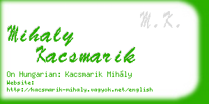 mihaly kacsmarik business card